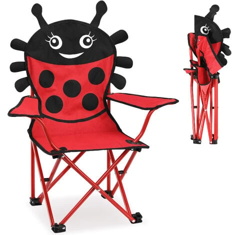 Deuba 2X Chaises Pliables Pour Enfant Motif Coccinelle Couleur Rouge/Noir Intérieur Extérieur Jardin Camping Plage 3 Deuba 2X Chaises Pliables Pour Enfant Motif Coccinelle Couleur Rouge/Noir Intérieur Extérieur Jardin Camping Plage