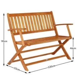 Banc De Jardin Pliable En Bois D'eucalyptus Certifié FSC 2 Places Banc En Bois Terrasse Balcon Jardin Meuble D'extérieur 11 Banc De Jardin Pliable En Bois D'eucalyptus Certifié FSC 2 Places Banc En Bois Terrasse Balcon Jardin Meuble D'extérieur -Promos Verde Rêverie Boutique 18473829 5