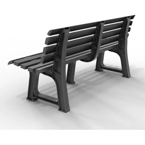 Banc De Jardin Orchidea 3 Places Banc D'extérieur En Plastique Banquette 145x49x74 Cm Jardin Terrasse Parc Anthracite 4 Banc De Jardin Orchidea 3 Places Banc D'extérieur En Plastique Banquette 145x49x74 Cm Jardin Terrasse Parc Anthracite – Image 2