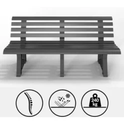 Banc De Jardin Orchidea 3 Places Banc D'extérieur En Plastique Banquette 145x49x74 Cm Jardin Terrasse Parc Anthracite 9 Banc De Jardin Orchidea 3 Places Banc D'extérieur En Plastique Banquette 145x49x74 Cm Jardin Terrasse Parc Anthracite -Promos Verde Rêverie Boutique 18475253 3