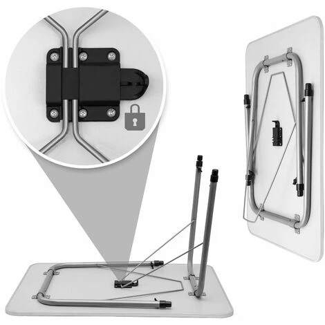 Deuba Table De Camping • 80x54cm • Réglable En Hauteur • Aluminium - Blanc Table De Jardin, Terrasse 6 Deuba Table De Camping • 80x54cm • Réglable En Hauteur • Aluminium - Blanc Table De Jardin, Terrasse – Image 4