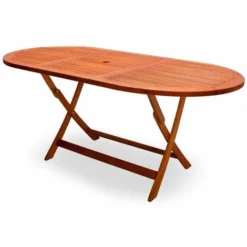 Table De Jardin Pliable Alabama En Bois D'Acacia Pré-huilé Certifié FSC - Table Pliante Terrasse Balcon -Promos Verde Rêverie Boutique 18477282 3
