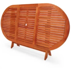 Table De Jardin Pliable Alabama En Bois D'Acacia Pré-huilé Certifié FSC - Table Pliante Terrasse Balcon -Promos Verde Rêverie Boutique 18477282 4