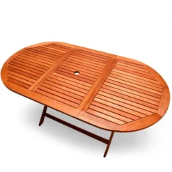 Table De Jardin Pliable Alabama En Bois D'Acacia Pré-huilé Certifié FSC - Table Pliante Terrasse Balcon -Promos Verde Rêverie Boutique 18477282 5