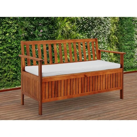 Banc De Jardin En Bois D'acacia Avec Compartiment De Rangement Coussin Inclus Robuste Et Durable Banc 2en1 3 Banc De Jardin En Bois D'acacia Avec Compartiment De Rangement Coussin Inclus Robuste Et Durable Banc 2en1