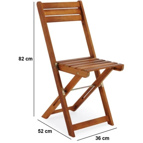 Ensemble Table Et Chaises 3 Pcs Balcon Pliable Salon De Jardin En Bois D''acacia Brun 5 Ensemble Table Et Chaises 3 Pcs Balcon Pliable Salon De Jardin En Bois D''acacia Brun – Image 3