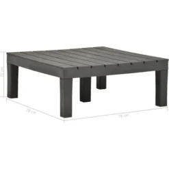 Table De Jardin Anthracite 78x78x31 Cm Plastique VidaXL -Promos Verde Rêverie Boutique 18801245 3