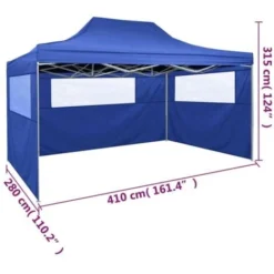 Tente De Réception Pliable Avec 3 Parois 3x4 M Acier Bleu VidaXL 9 Tente De Réception Pliable Avec 3 Parois 3x4 M Acier Bleu VidaXL -Promos Verde Rêverie Boutique 18801393 3