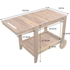 Desserte Contemporaine Sur Roulettes En Acacia -Promos Verde Rêverie Boutique 18839540 4