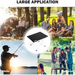 COSTWAY Table De Camping Pliable En Aluminium 56x41x41CM Charge Max 25KG Table De Jardin Avec Sac Portable Pour Camping/Randonnée -Promos Verde Rêverie Boutique 18931186 4