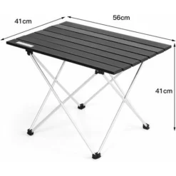 COSTWAY Table De Camping Pliable En Aluminium 56x41x41CM Charge Max 25KG Table De Jardin Avec Sac Portable Pour Camping/Randonnée -Promos Verde Rêverie Boutique 18931186 5