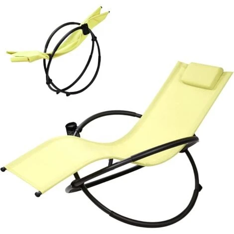 COSTWAY Chaise Longue à Bascule Pliante Chaise Orbitale Extérieure Vert 3 COSTWAY Chaise Longue à Bascule Pliante Chaise Orbitale Extérieure Vert