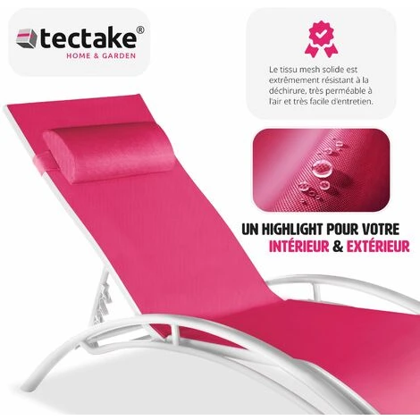 Lot De 2 Transats Avec Coussin De Tête - Lot De 2 Chaises Longues, Bains De Soleil, Transats Jardin 7 Lot De 2 Transats Avec Coussin De Tête - Lot De 2 Chaises Longues, Bains De Soleil, Transats Jardin – Image 5