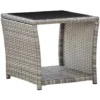 Table Basse Gris 45x45x40 Cm Résine Tressée Et Verre VidaXL -Promos Verde Rêverie Boutique 19230133 1