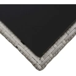 Table Basse Gris 45x45x40 Cm Résine Tressée Et Verre VidaXL 10 Table Basse Gris 45x45x40 Cm Résine Tressée Et Verre VidaXL -Promos Verde Rêverie Boutique 19230133 4