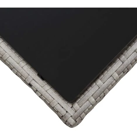 Table Basse Gris 45x45x40 Cm Résine Tressée Et Verre VidaXL 6 Table Basse Gris 45x45x40 Cm Résine Tressée Et Verre VidaXL – Image 4