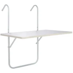 Table De Balcon Pliable Blanc 60x40x1,2 Cm HI