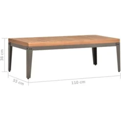 Table Basse De Jardin 110x55x36 Cm Bois Solide D'acacia VidaXL -Promos Verde Rêverie Boutique 19287622 3