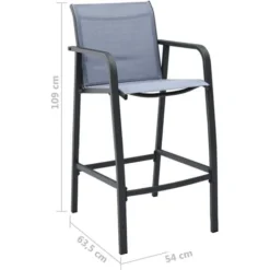 Chaises De Bar De Jardin 2 Pcs Gris Txtilène VidaXL -Promos Verde Rêverie Boutique 19322642 3