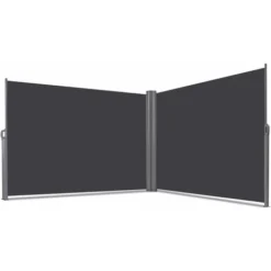 COSTWAY Auvent Latéral Rétractable Double 160x600CM En Aluminium Et Tissu Polyester Résistant Aux UV Pour Terrasse,Balcon Gris Foncé 11 COSTWAY Auvent Latéral Rétractable Double 160x600CM En Aluminium Et Tissu Polyester Résistant Aux UV Pour Terrasse,Balcon Gris Foncé -Promos Verde Rêverie Boutique 19457327 5