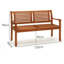 Casaria Banc De Jardin En Bois Eucalyptus Pré-huilé 2 Places Balcon Banc En Bois Terrasse Extérieur Petit Banc En Bois -Promos Verde Rêverie Boutique 19472883 5