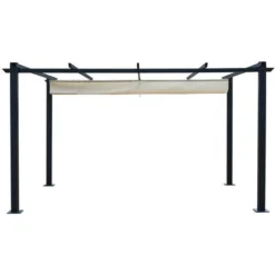 Tonnelle/Pergola Aluminium 3x4m Toile Coulissante Rétractable - Gris / ECRU- OHIO XL 7 Tonnelle/Pergola Aluminium 3x4m Toile Coulissante Rétractable - Gris / ECRU- OHIO XL -Promos Verde Rêverie Boutique 19500049 3