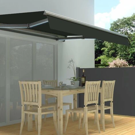 Store Banne Motorisé LED 3x2.5m VEGAS Gris Aluminium Avec Télécommande 5 Store Banne Motorisé LED 3x2.5m VEGAS Gris Aluminium Avec Télécommande – Image 3