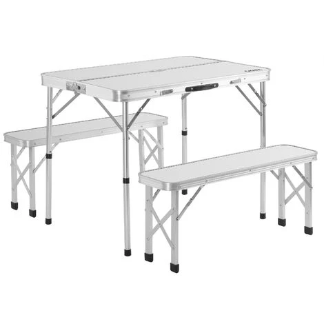 Ensemble Table De Camping Bancs Camping Valise De Transport Table Camping Pliante Banc Blanc 4 Ensemble Table De Camping Bancs Camping Valise De Transport Table Camping Pliante Banc Blanc – Image 2