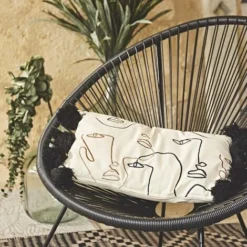 Fauteuil ACAPULCO Forme D'oeuf - Noir - Fauteuil 4 Pieds Design Rétro. Cordage Plastique. Intérieur / Extérieur -Promos Verde Rêverie Boutique 19860495 5