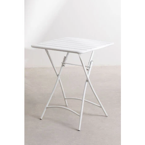 Table De Jardin Pliante Carrée En Acier (60x60 Cm) Janti SKLUM Blanc 5 Table De Jardin Pliante Carrée En Acier (60x60 Cm) Janti SKLUM Blanc – Image 3