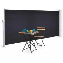 Bc-elec - ASA-160T Store Latéral Gris Anthracite 3x1.6m Rétractable Pour Terrasse, Brise-vue Jardin Pare-vue...