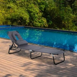 OUTSUNNY Transat De Jardin Chaise Longue Pliante Bain De Soleil Pour Lecture Gris 8 OUTSUNNY Transat De Jardin Chaise Longue Pliante Bain De Soleil Pour Lecture Gris -Promos Verde Rêverie Boutique 20895698 2