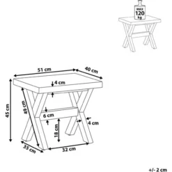 Tabouret De Jardin 51 X 40 Cm Avec Assise En Béton Résistant Et Pieds En Bois Naturel Idéal Pour Extérieur Au Style Scandinave Beliani 9 Tabouret De Jardin 51 X 40 Cm Avec Assise En Béton Résistant Et Pieds En Bois Naturel Idéal Pour Extérieur Au Style Scandinave Beliani -Promos Verde Rêverie Boutique 22778267 3