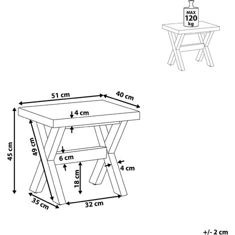 Tabouret De Jardin 51 X 40 Cm Avec Assise En Béton Résistant Et Pieds En Bois Naturel Idéal Pour Extérieur Au Style Scandinave Beliani 5 Tabouret De Jardin 51 X 40 Cm Avec Assise En Béton Résistant Et Pieds En Bois Naturel Idéal Pour Extérieur Au Style Scandinave Beliani – Image 3