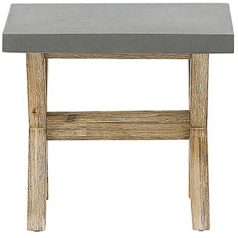 Tabouret De Jardin 51 X 40 Cm Avec Assise En Béton Résistant Et Pieds En Bois Naturel Idéal Pour Extérieur Au Style Scandinave Beliani 6 Tabouret De Jardin 51 X 40 Cm Avec Assise En Béton Résistant Et Pieds En Bois Naturel Idéal Pour Extérieur Au Style Scandinave Beliani – Image 4