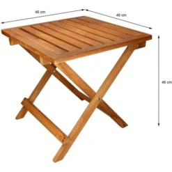 Table Pliante D'appoint Pour Jardin Terrase Table Basse En Bois De Pin 46X46 Cm -Promos Verde Rêverie Boutique 22949907 5
