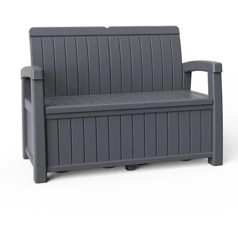 Banc Coffre En Résine Pour Jardin Gardiun Vita Gris Anthracite 124x66x90 Cm 230 L 3 Banc Coffre En Résine Pour Jardin Gardiun Vita Gris Anthracite 124x66x90 Cm 230 L