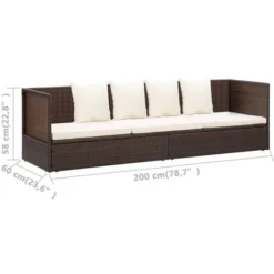 Lit De Jardin Avec Coussin Et Oreillers Résine Tressée Marron VidaXL 9 Lit De Jardin Avec Coussin Et Oreillers Résine Tressée Marron VidaXL -Promos Verde Rêverie Boutique 23089091 3