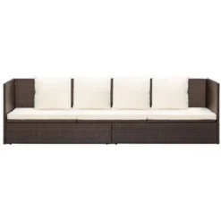 Lit De Jardin Avec Coussin Et Oreillers Résine Tressée Marron VidaXL 10 Lit De Jardin Avec Coussin Et Oreillers Résine Tressée Marron VidaXL -Promos Verde Rêverie Boutique 23089091 4