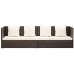 Lit De Jardin Avec Coussin Et Oreillers Résine Tressée Marron VidaXL 11 Lit De Jardin Avec Coussin Et Oreillers Résine Tressée Marron VidaXL -Promos Verde Rêverie Boutique 23089091 5