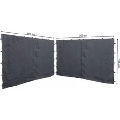 Promos Verde Rêverie Boutique 44 2 Panneaux Latéraux Avec Fermeture éclair 300x195cm Pour Gazebo 3x3m Pavilion Sidewall Anthracite RAL 7012