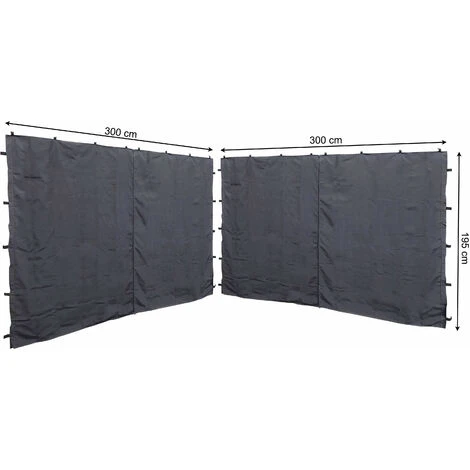 2 Panneaux Latéraux Avec Fermeture éclair 300x195cm Pour Gazebo 3x3m Pavilion Sidewall Anthracite RAL 7012 3 2 Panneaux Latéraux Avec Fermeture éclair 300x195cm Pour Gazebo 3x3m Pavilion Sidewall Anthracite RAL 7012