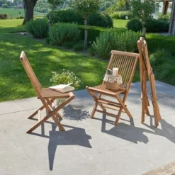 Chaise De Jardin En Teck Huilé Massif Pliante (lot De 4) 9 Chaise De Jardin En Teck Huilé Massif Pliante (lot De 4) -Promos Verde Rêverie Boutique 234818 3