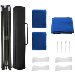 3x3m Tonnelle Pliante De Jardin Imperméable Avec Sac De Transport - Barnum Pliant Pour Marché, Mariage, Camping, Activités En Plein Air Avec 4 Parois - Bleu 11 3x3m Tonnelle Pliante De Jardin Imperméable Avec Sac De Transport - Barnum Pliant Pour Marché, Mariage, Camping, Activités En Plein Air Avec 4 Parois - Bleu -Promos Verde Rêverie Boutique 23523694 5