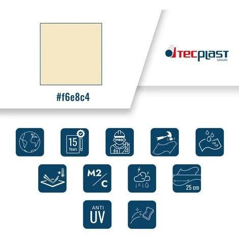 TECPLAST Toile Pergola Ivoire 2x3 M Effet Anti-Chaleur 680PR2 - Qualité 15 Ans - Bâche Pergola étanche En PVC - Made In France 6 TECPLAST Toile Pergola Ivoire 2x3 M Effet Anti-Chaleur 680PR2 - Qualité 15 Ans - Bâche Pergola étanche En PVC - Made In France – Image 4