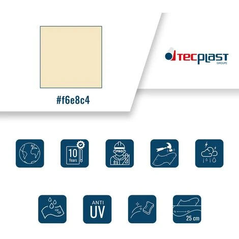 TECPLAST Toile Pergola Ivoire 3x3 M 680PR - Qualité 10 Ans - Bâche Pergola Ou Tonnelle étanche En PVC - Made In France 6 TECPLAST Toile Pergola Ivoire 3x3 M 680PR - Qualité 10 Ans - Bâche Pergola Ou Tonnelle étanche En PVC - Made In France – Image 4