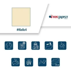TECPLAST Toile Pergola Ivoire 3x4 M 680PR - Qualité 10 Ans - Bâche Pergola Ou Tonnelle étanche En PVC - Made In France -Promos Verde Rêverie Boutique 23757878 4