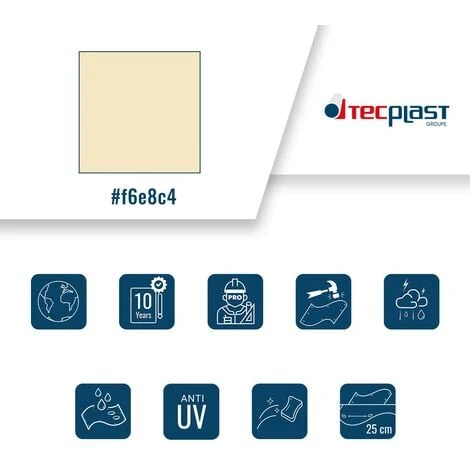 TECPLAST Toile Pergola Ivoire 3,1x4,1 M 680PR - Qualité 10 Ans - Bâche Pergola Ou Tonnelle étanche En PVC - Made In France 6 TECPLAST Toile Pergola Ivoire 3,1x4,1 M 680PR - Qualité 10 Ans - Bâche Pergola Ou Tonnelle étanche En PVC - Made In France – Image 4
