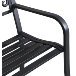 OUTSUNNY Banc De Jardin Terrasse En Acier Fonte Noir 3 Places 127 X 60 X 87 Cm Charge Max 220 Kg 10 OUTSUNNY Banc De Jardin Terrasse En Acier Fonte Noir 3 Places 127 X 60 X 87 Cm Charge Max 220 Kg -Promos Verde Rêverie Boutique 25007314 4