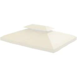 HOMCOM Toile De Toit De Rechange Pour Pavillon Tonnelle Tente 3x4m Crème